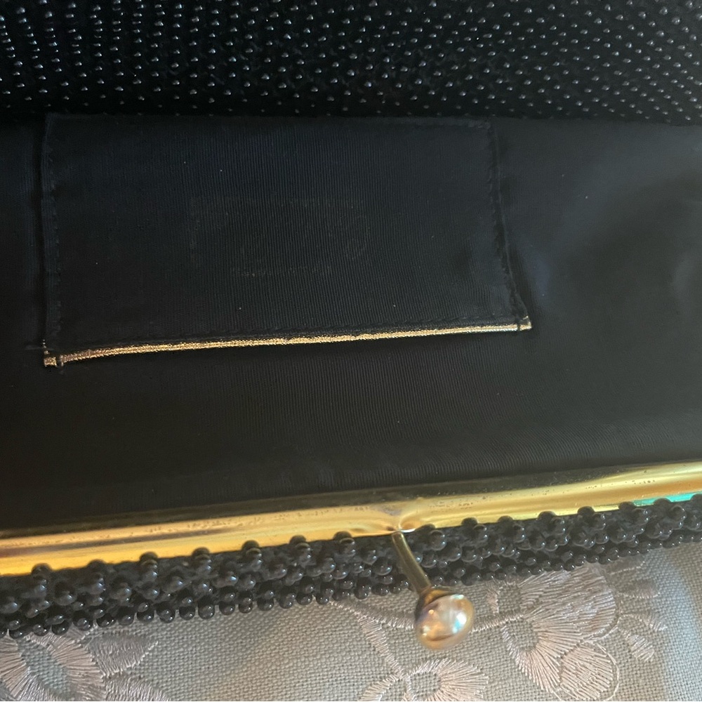Black Beaded Corde’ Bead Vintage Bag - Picture 10 of 14